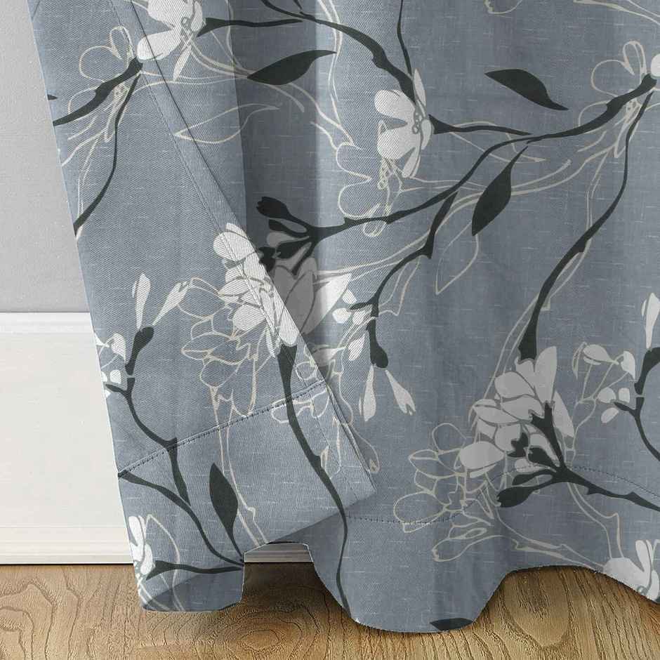 BAY6 Microfiber Cotton Door Curtains | Set of 2 | 8x4 ft | Grey