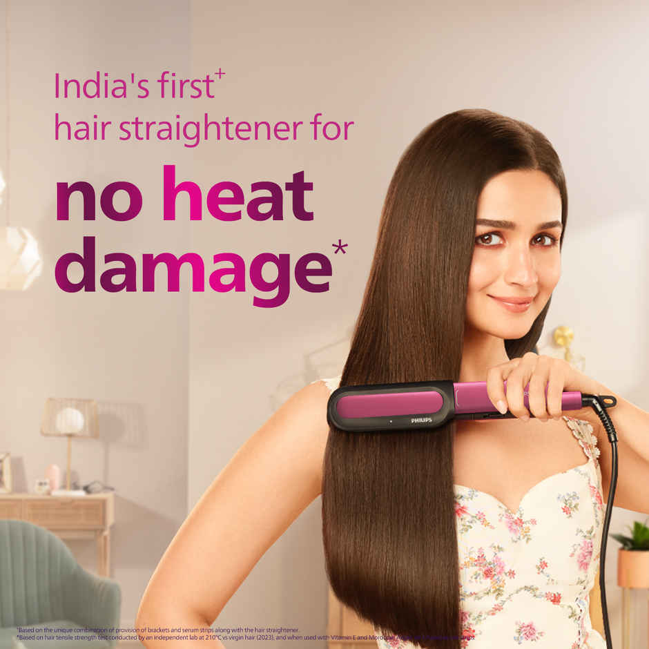 Philips NourishCare Hair Straightener|No Heat Damage & Silkprotect Care. Moisture Lock|BHS522/00