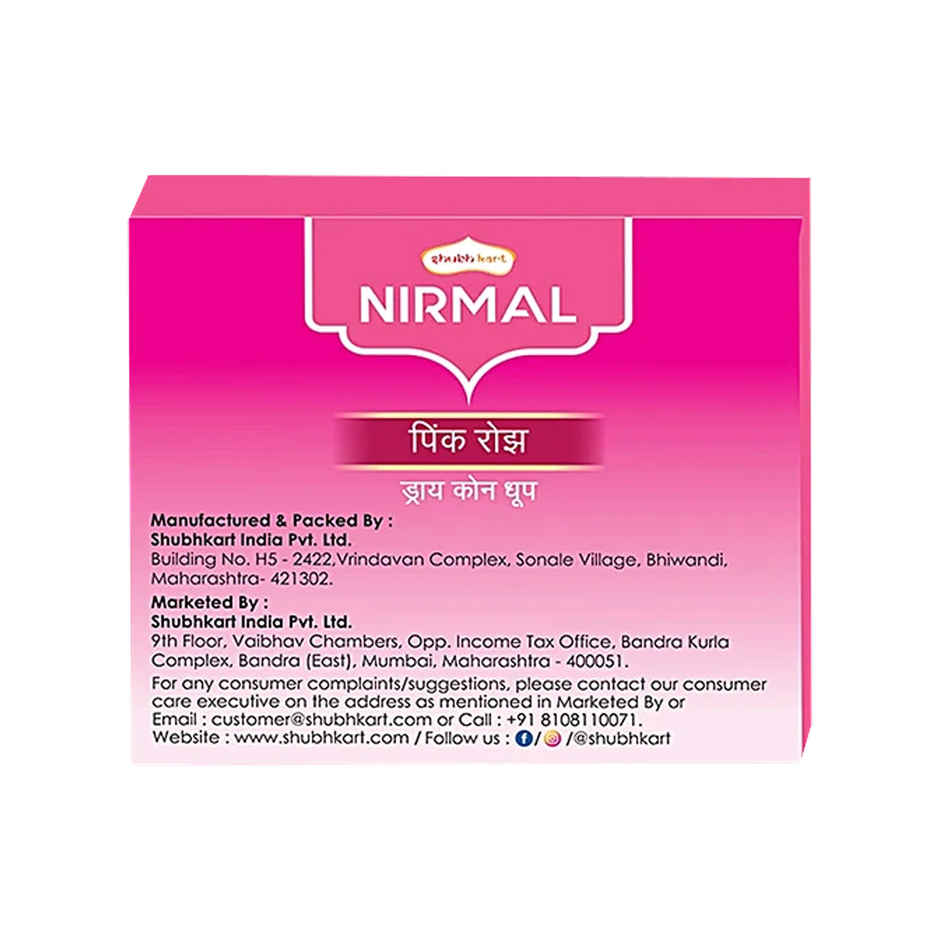 Nirmal Pink Rose - Dry Dhoop Cone | Shubhkart