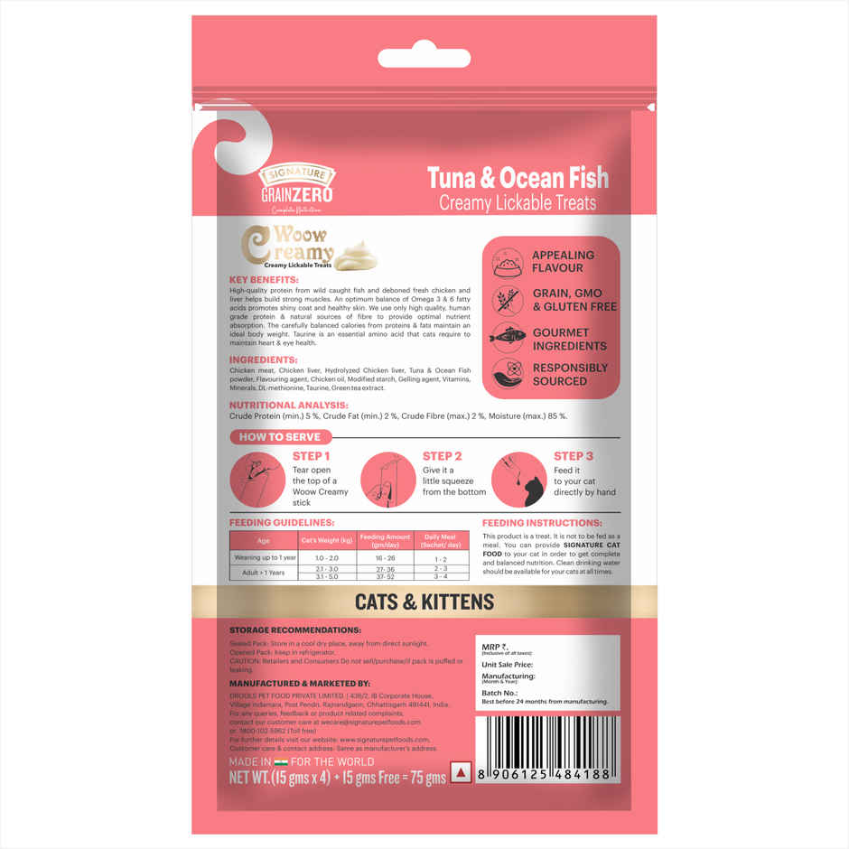 Grain Zero Creamy Lickable Cat Treat - Tuna & Ocean Fish