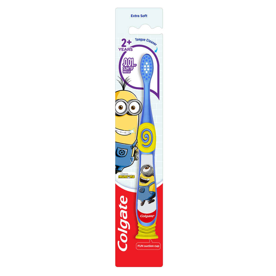 Colgate Kids (2+ years) Minion Toothbrush, Extra Soft with Tongue Cleaner