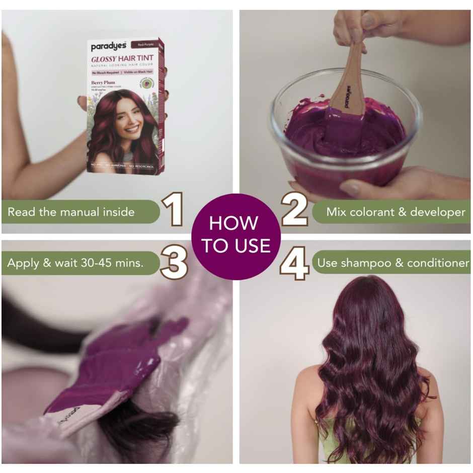Paradyes No Bleach Berry Plum Glossy Hair Tint