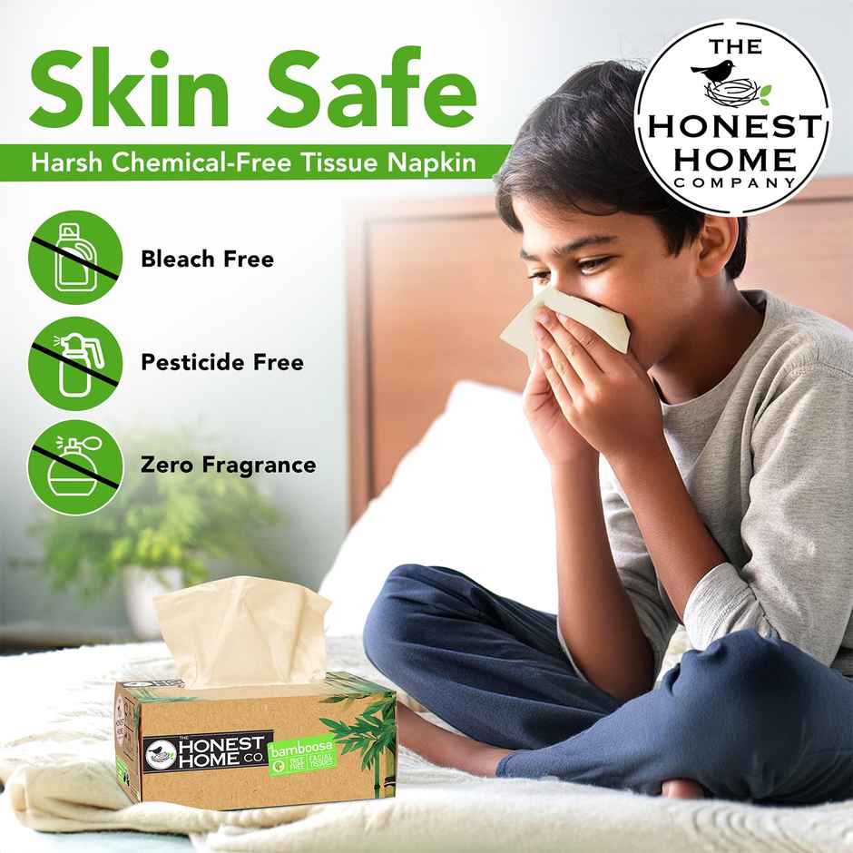 The Honest Home Company Bamboosa 2 Ply Facial Tissue | 200 Pulls | Brown