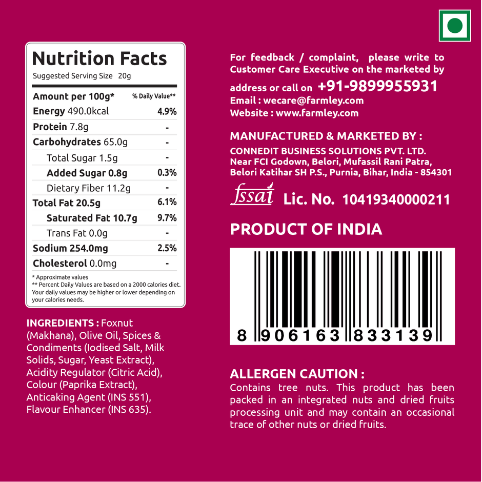 Farmley Achaari Makhana Roasted In Olive Oil Healthy Snacks