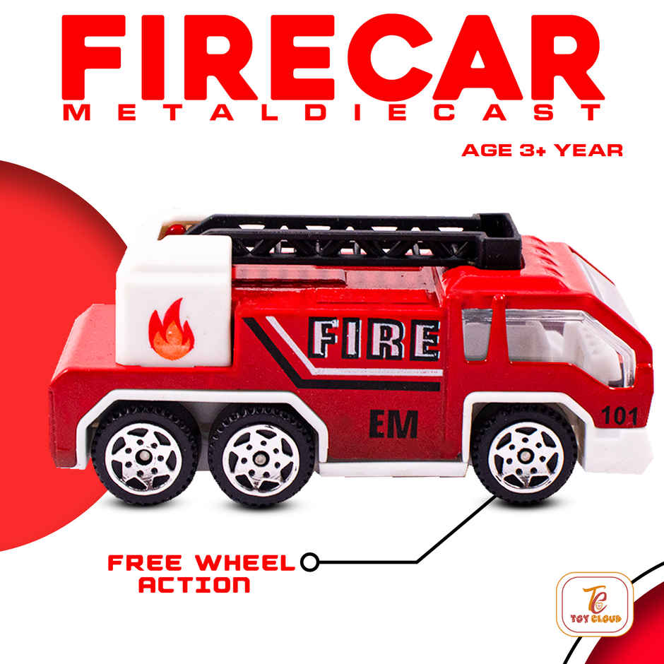 Toy Cloud Free Wheel Die Cast Metal Fire Rescue Vehicle Set of 3 1:64 Scale Model Vehicles Toys