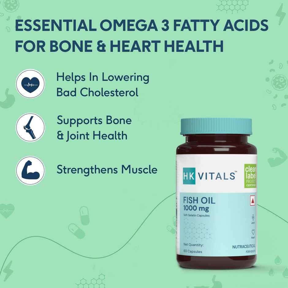 hk vitals Fish Oil &Multivitamin 60 Omega 3 Fish Oil Capsule 1000Mg 60 Multivitamin Tablet