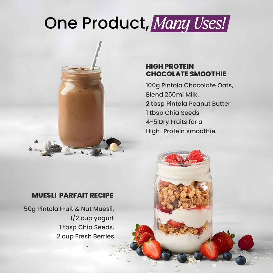 Pintola 24G High Protein Muesli - Fruit & Nut | Gluten-Free - Naturally Sweetened