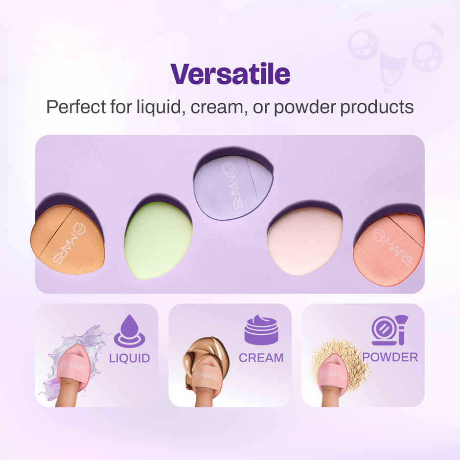 MARS Finger Fits Mini Makeup Puffs for Multipurpose Makeup