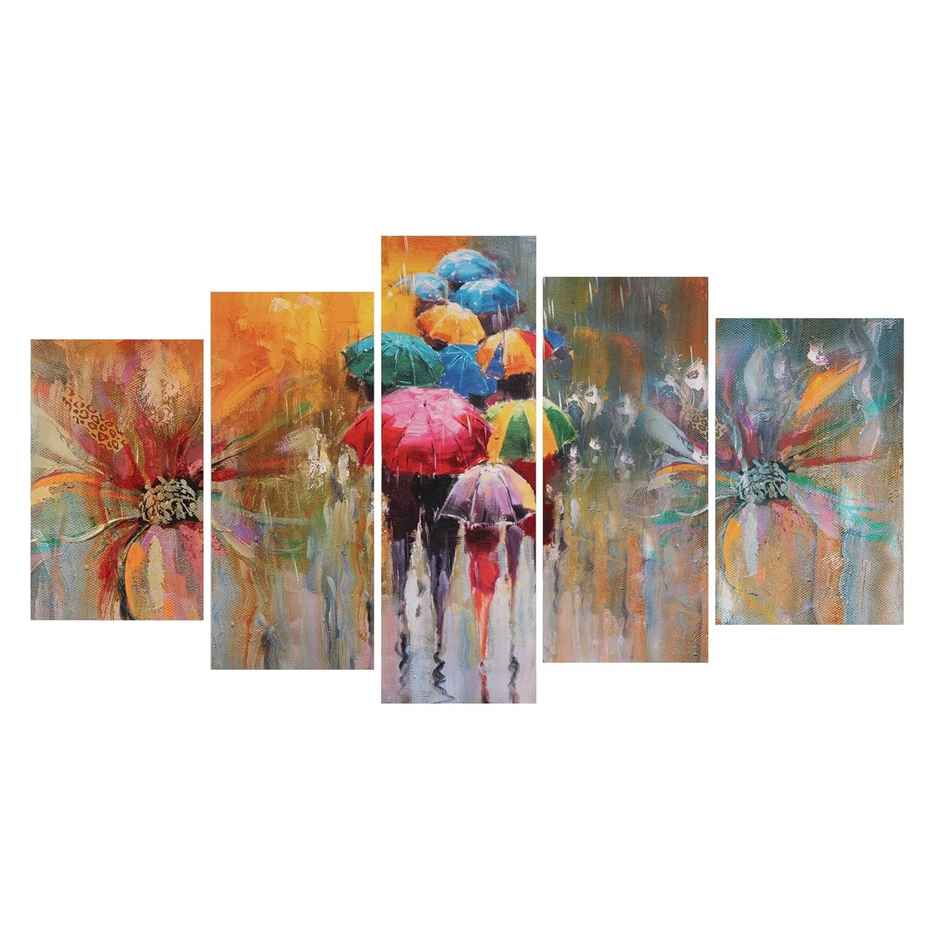 Perpetual Abstract Wall Decor | Framed Paintings | Set of 5 | UV Textured