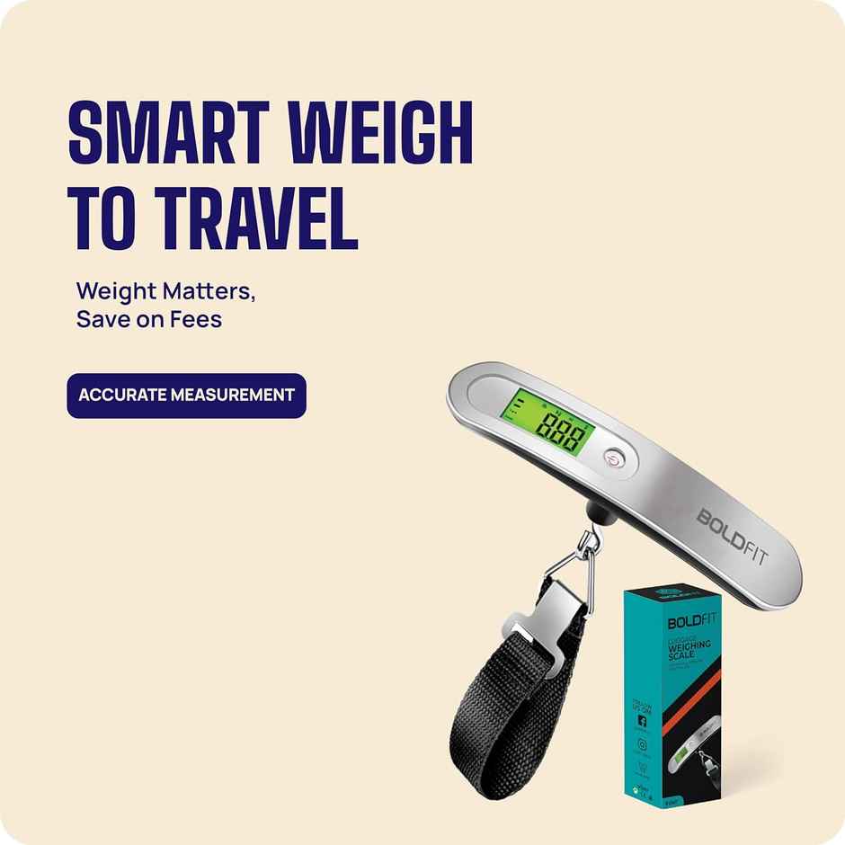 Boldfit Weight Machine For Luggage With Lcd Display Grey