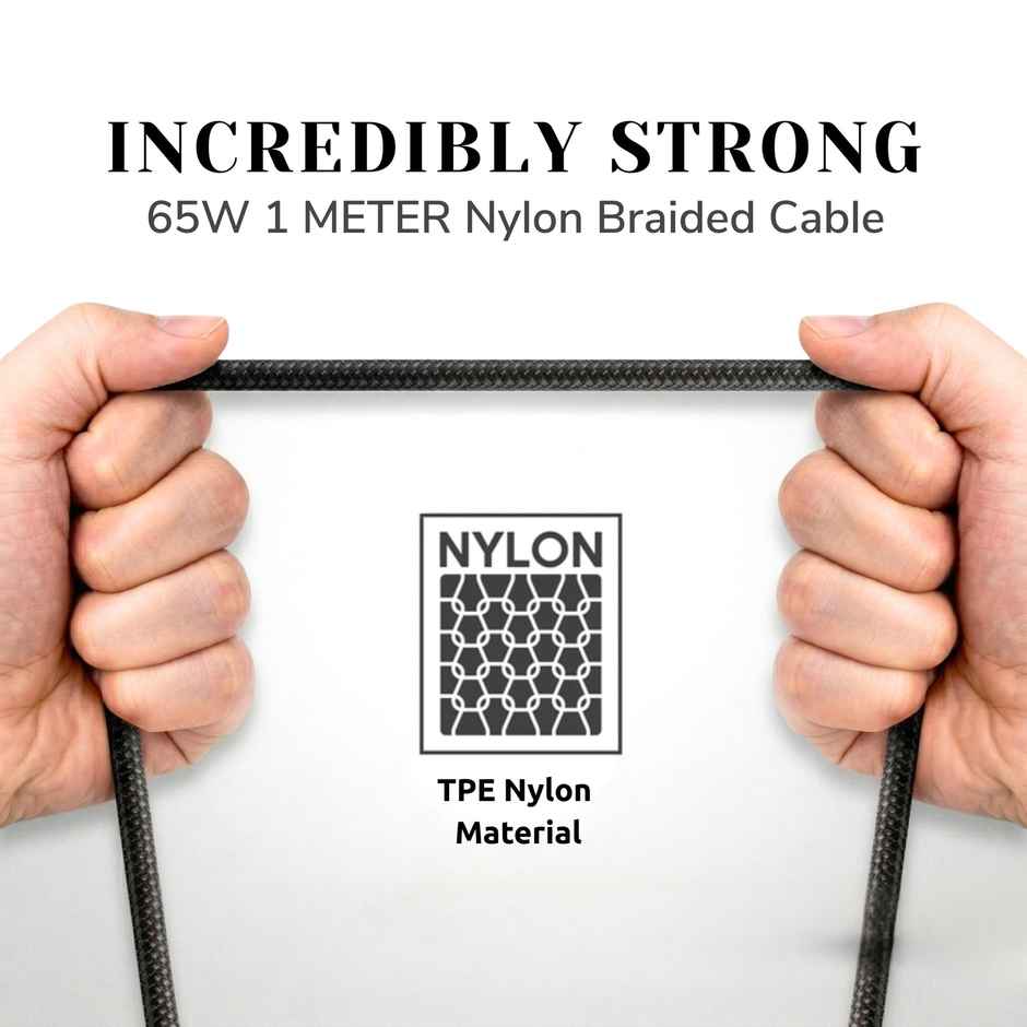 Philips DLC4130CB/94 65W USB Type-C to Type-C Fast Charging Cable | Nylon Braided | 1m