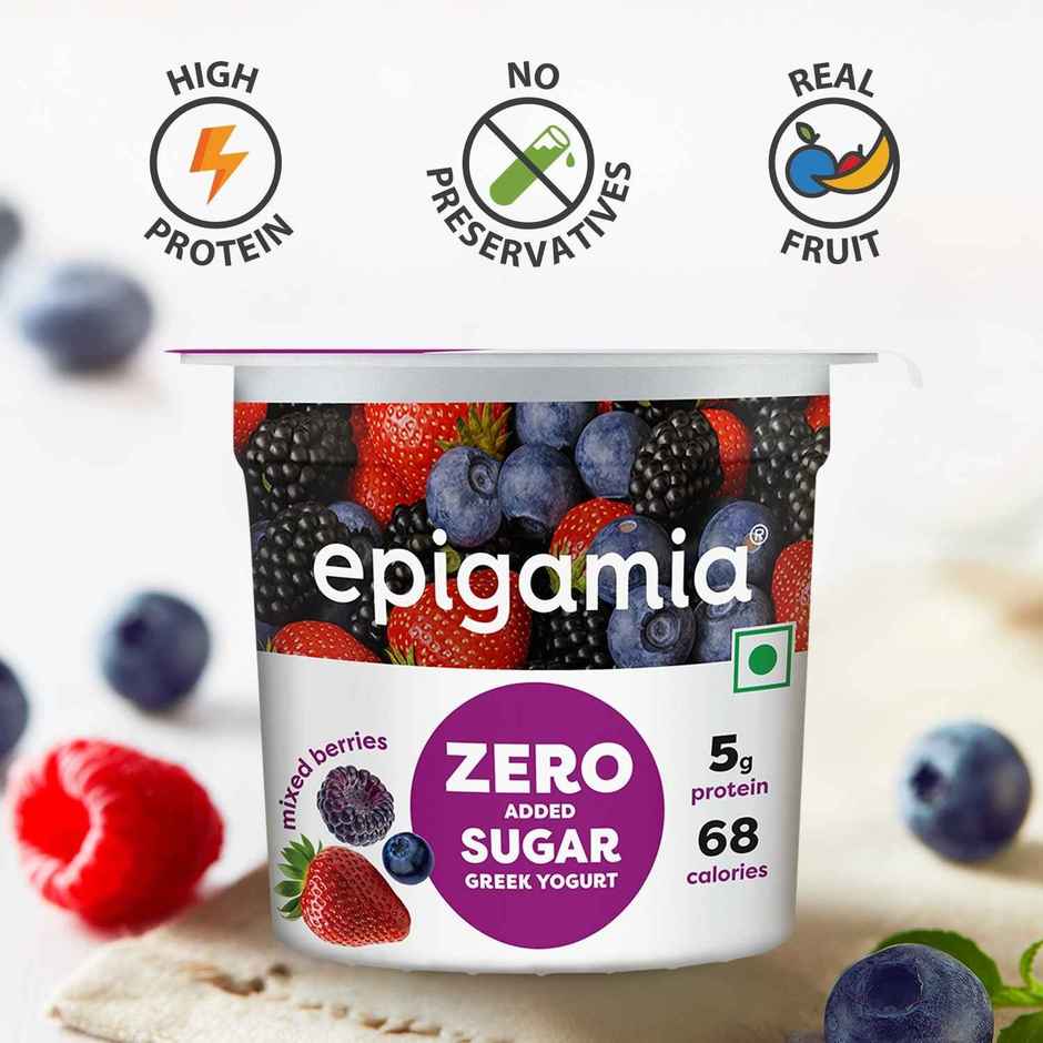 Epigamia No Added Sugar Mixed Berry Yogurt