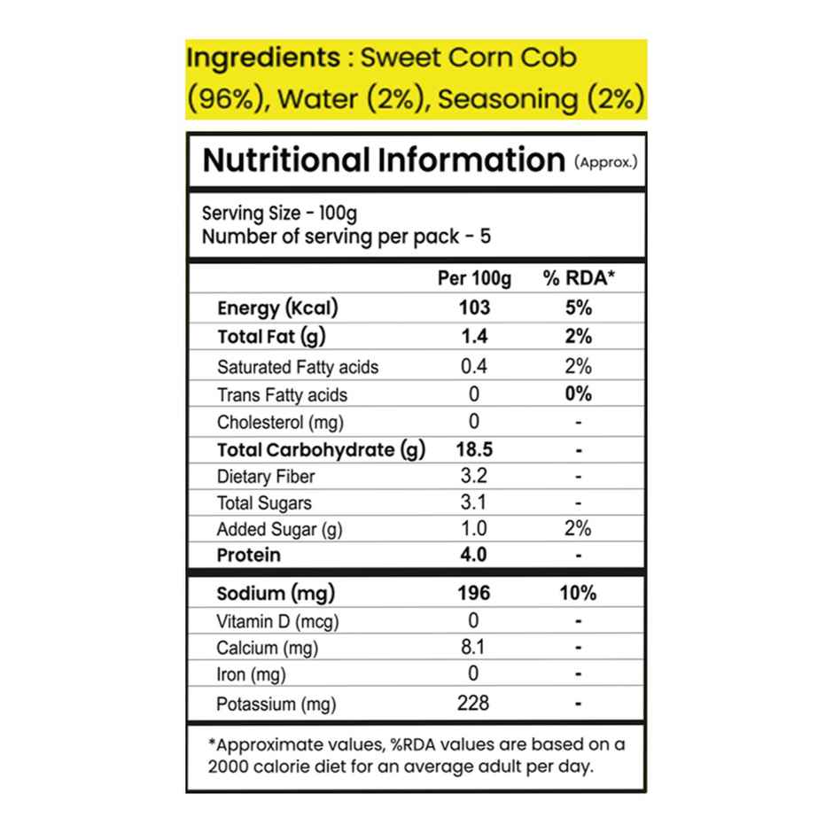 Tadaa Sweetcorn Marinated Cob Mexican Chipotle