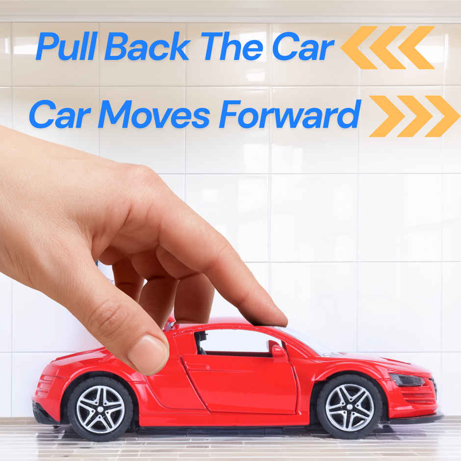 Race n Roll Premium Die-Cast Car | 3-Way Opening | Pull-Back Action | Aud Red