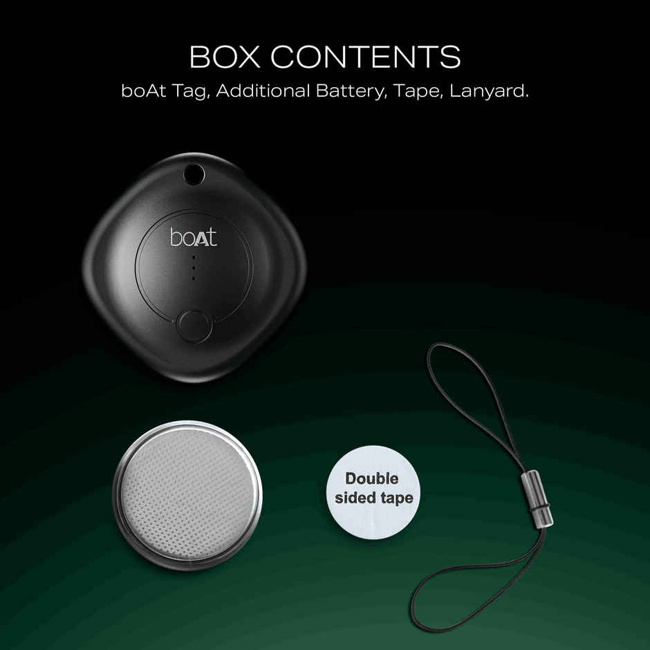 boAt Tag (Black), 80dB Detection Alarm | Upto 1 Year Battery Life
