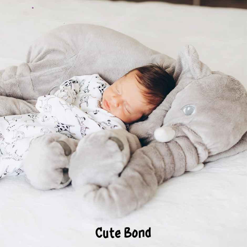 Storescent Plushie - Elephant Pillow Hugging Toy | 60 cm Soft Stuffed Animal for Kids (Grey)