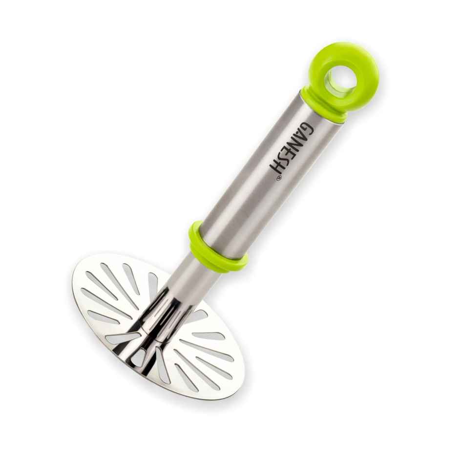 Ganesh Stainless Steel Potato Crusher Vegetable Smasher Pav Bhaji Masher With Handle - Assorted