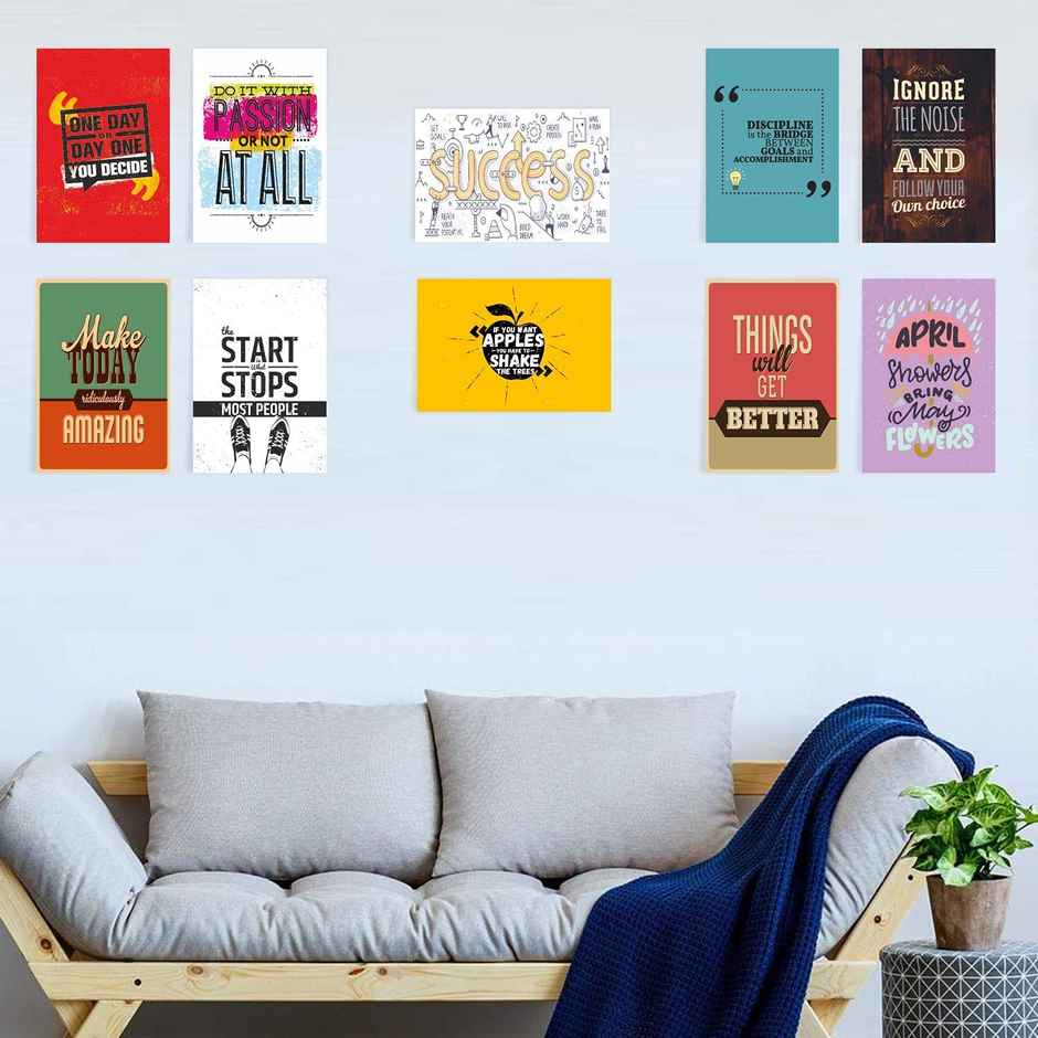 Paper Plane Design Wall Posters For Office Decor | Set of 10 | Size | 12 Inch x 18 Inch | D30