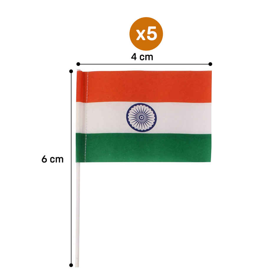 Paper Indian Flag for Independence Day Decoration | Party Prop | Pack of 5 | Party Propz