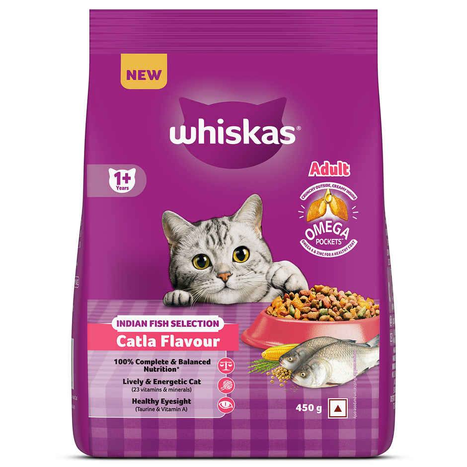 Whiskas Adult Dry Cat Food 1 Plus Years Catla Fish Flavour