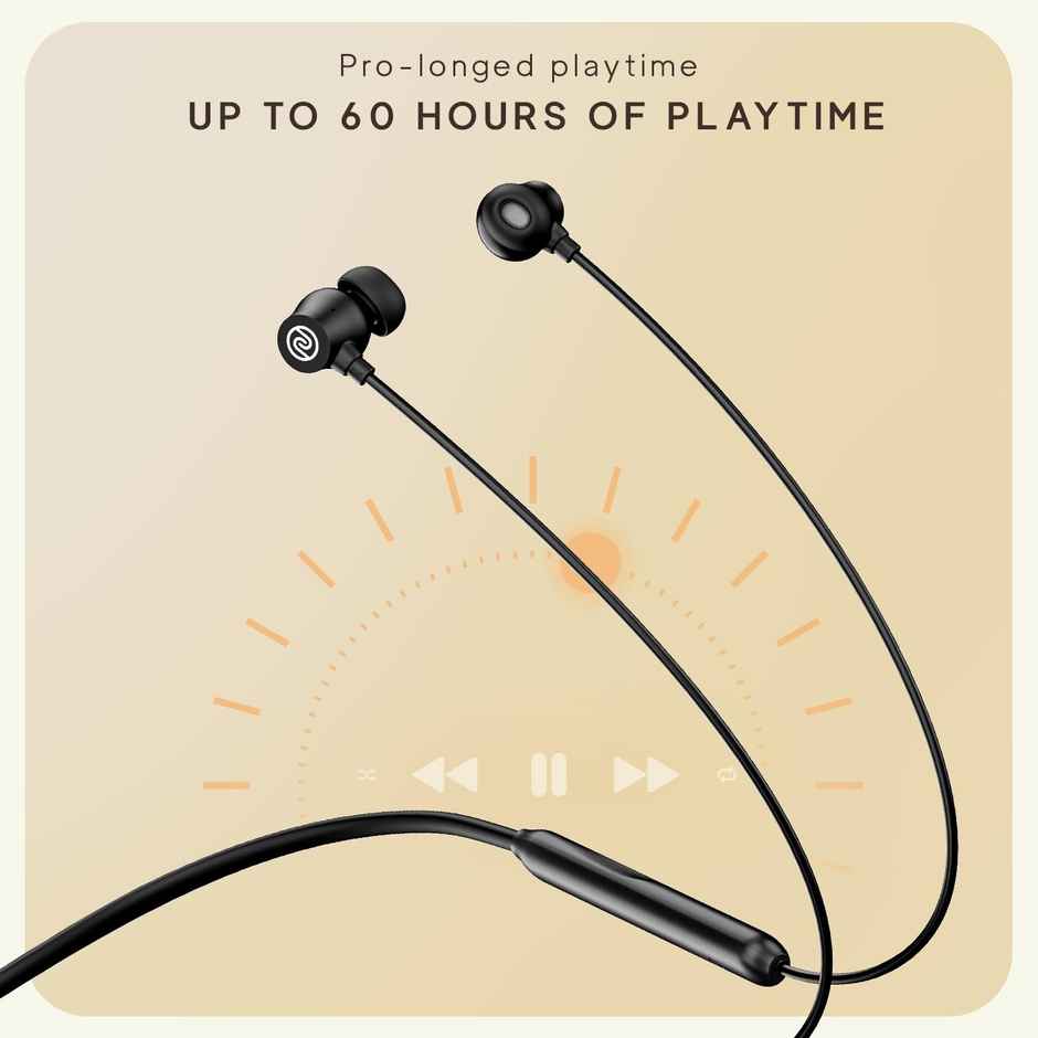 Noise Airwave Pro Bluetooth Wireless Neckband Earphones with Mic - Matte Black