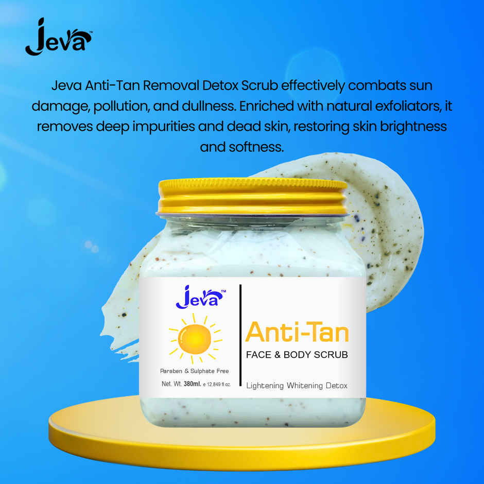 Jeva Anti-Tan Detox Scrub | Skin Brightening & Tan Removal Gel