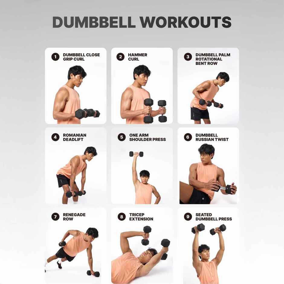 Cult Hex Dumbbell Set (12.5 kg X 2) | Black