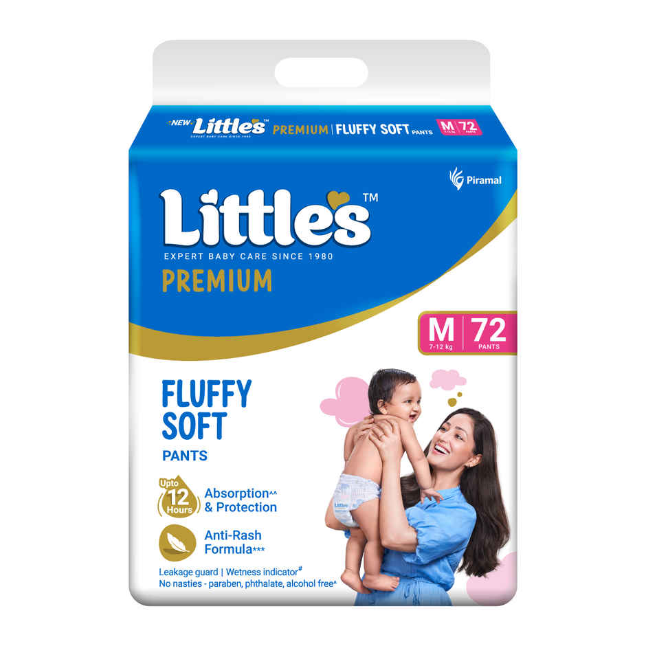 Little's Fluffy Soft Premium Baby Pant Style Diaper | M | Leakage Free | 72 pcs