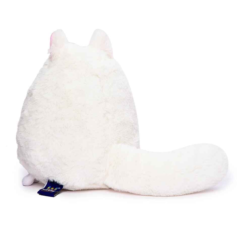 Webby Toys Fluffy Glitter Eye Cat Soft Toy (White, 2+ years)