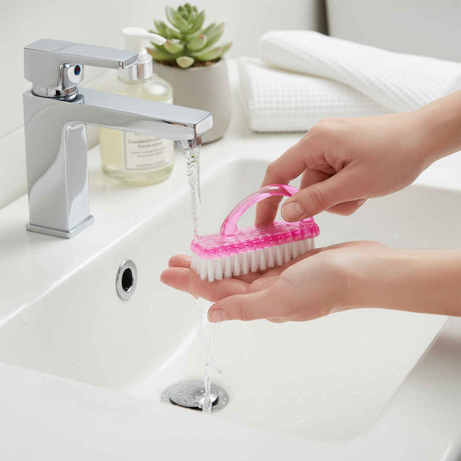 Midazzle Handle Grip Nail Brush Fingernail Cleaner Pedicure Foot Brush |MIMT4002 | Assorted