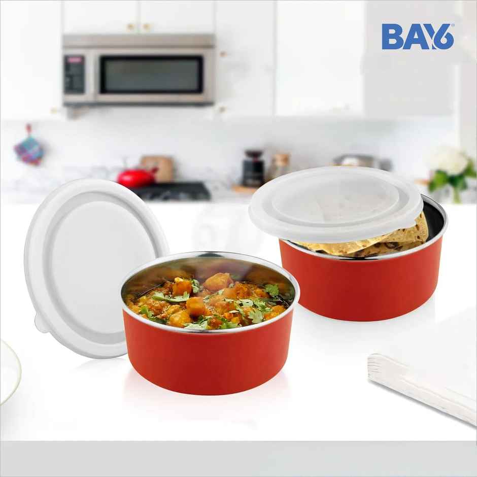 BAY6 Microwave-Safe Airtight Lunch Box Container - 400 ml - (2pc)