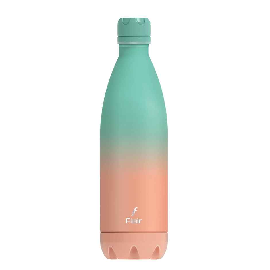 Flair Pop Insulated Steel Bottle | 1 L | Aqua Green & Coral Pink | Double-Walled Vacuum Flask
