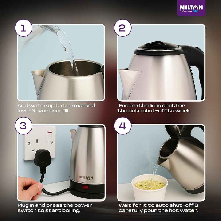 Milton Rapid Electric Kettle 1.8L | 1500 Watts | Stainless Steel