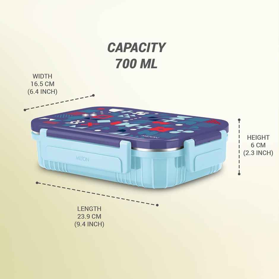MiLiteron Fun Feast 3 Inner Stainless Steel Tiffin Box | 700 ml | Sky Blue
