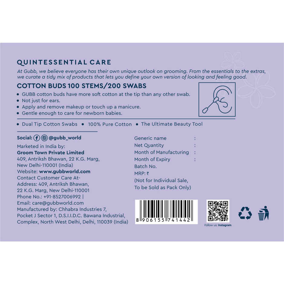 GUBB Cotton Buds In Paper Stick