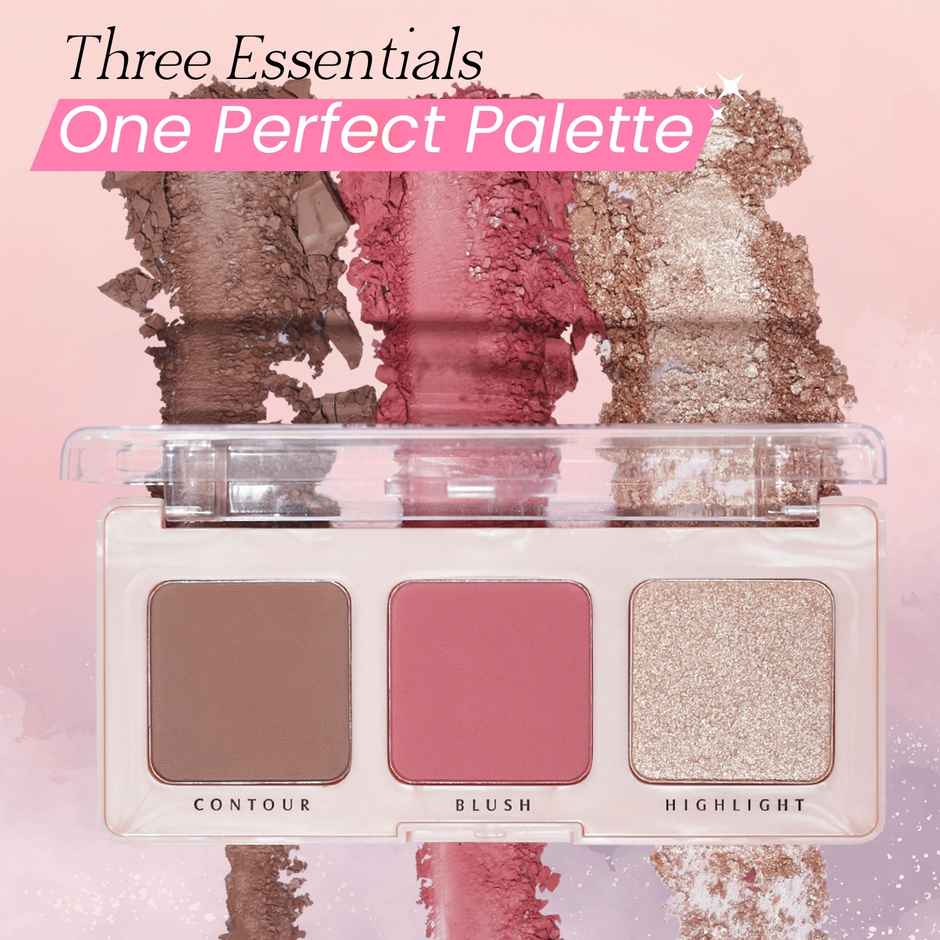 Glam21 Cheeky Affair the Face Palette | Palette 3 in 1 Contour, Blush & Highlight Palette-tangy