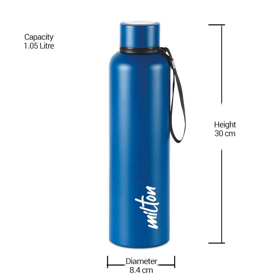 Milton Stainless Steel Aura 1 L Thermosteel Bottle | 1.05 L | Dark Blue