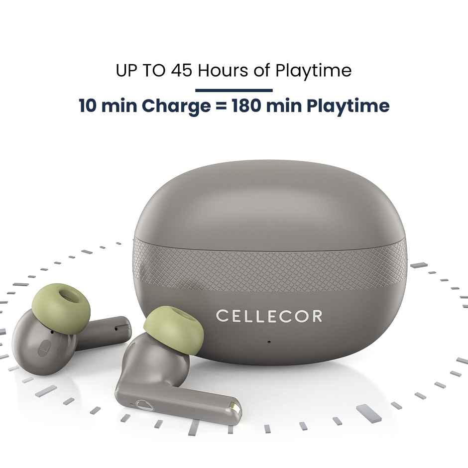 Cellecor Bropods C105 Tune TWS Noise Cancellation 50ms Low Latency Fast Charging - Type-c - Green