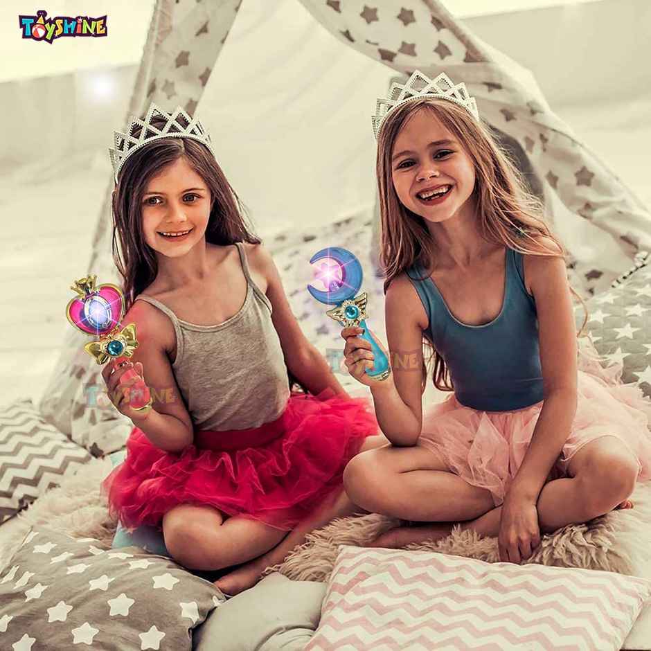 Toyshine Set Of 3, Magic Wand Combo For Girls, Musical Toy With Soothing Lights And Shining Surface