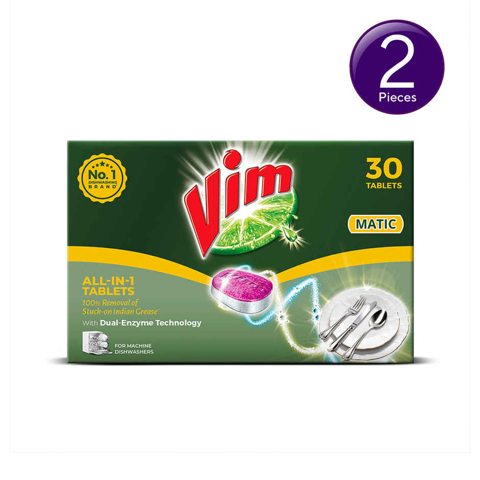Vim Matic All-In-One Dishwasher Tablets Combo