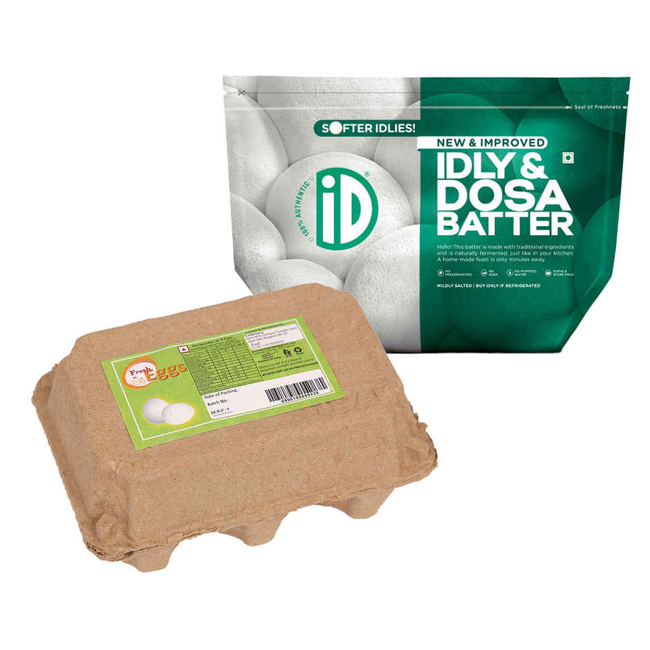 Id Fresh Idli & Dosa Batter (1kg) & Fresh White Eggs (6pc) Combo