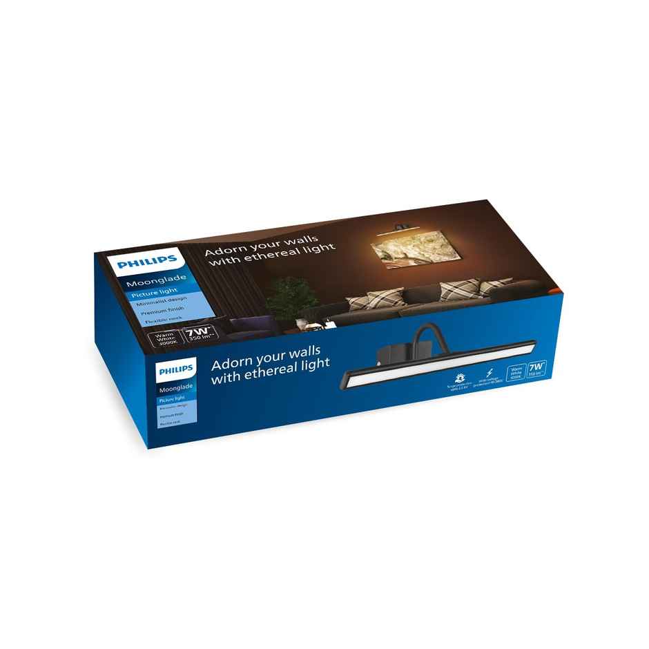 Philips 7-Watts Moonglade Silver Picture Light | Picture Light For Display | Warm White