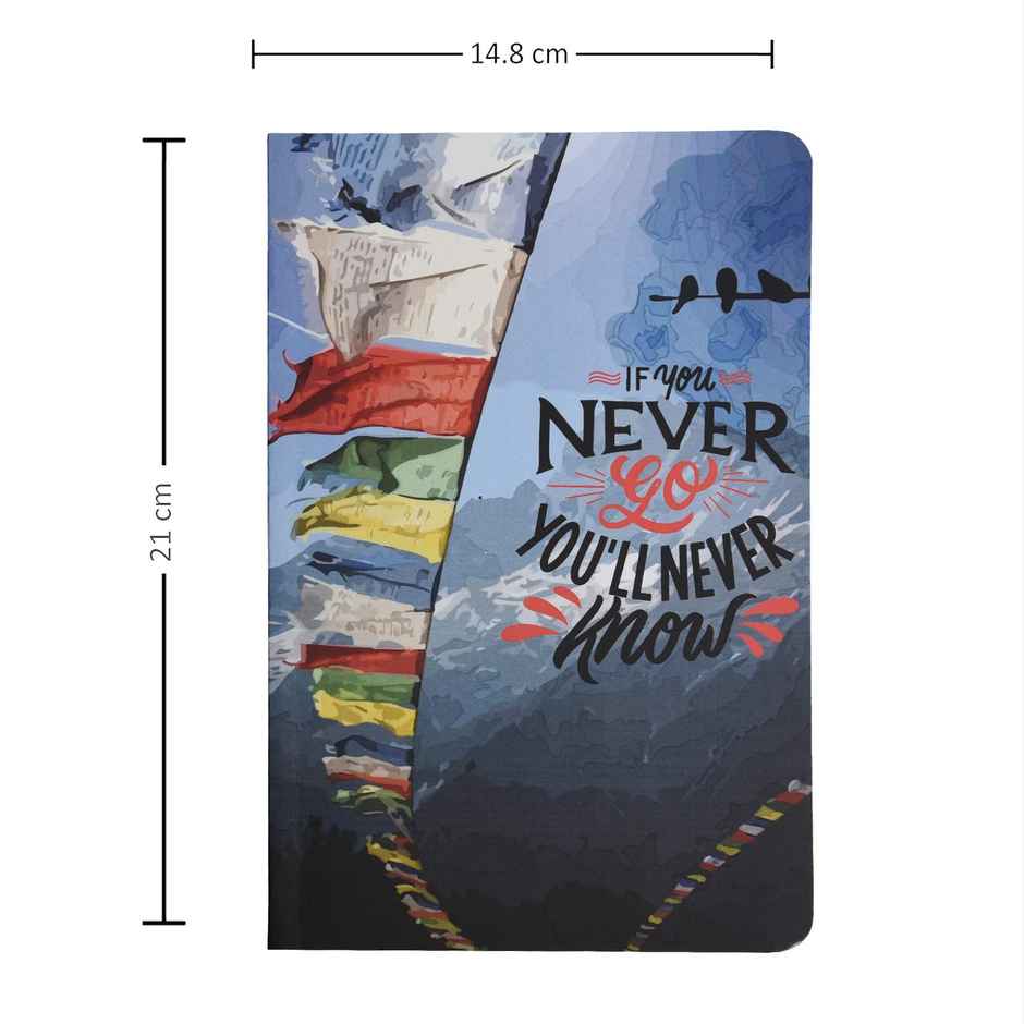 Papboo Ruled Soft Bound Notebook Matte Finished Cover (120 Pages, 14.8 x 21 cm 80 Gsm - Never Go)