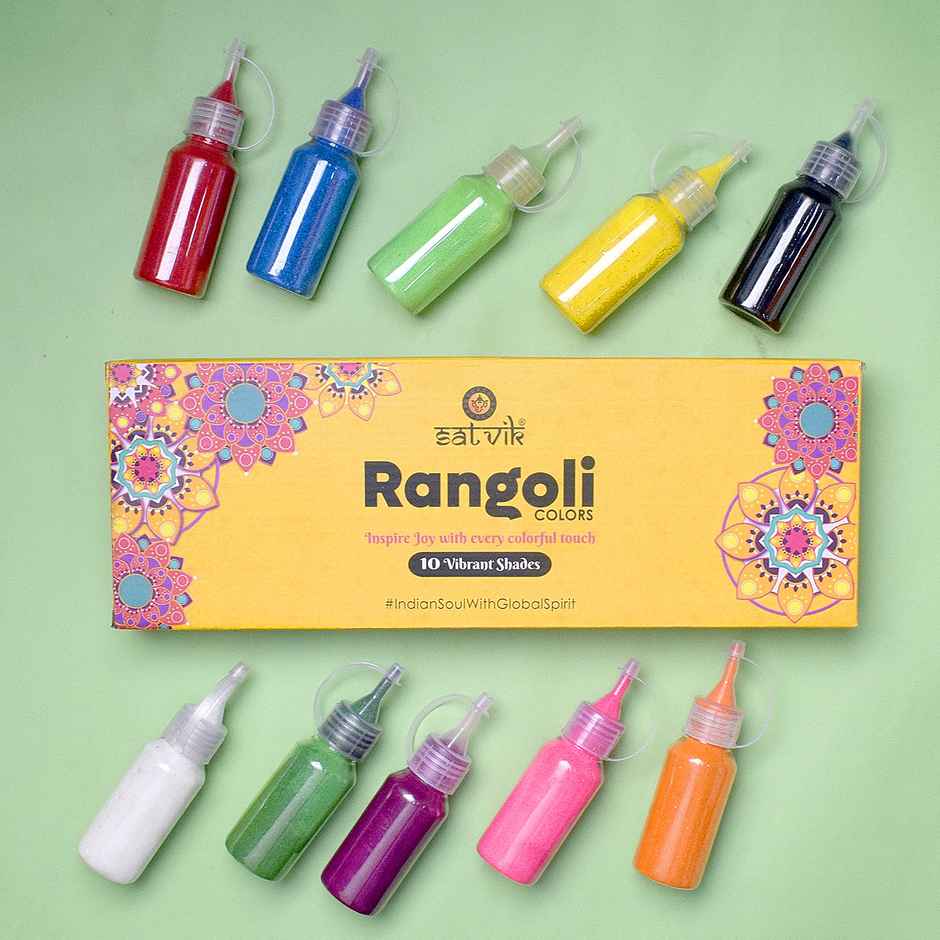 Multicolour Rangoli Bottle | Pack Of 10 | Satvik