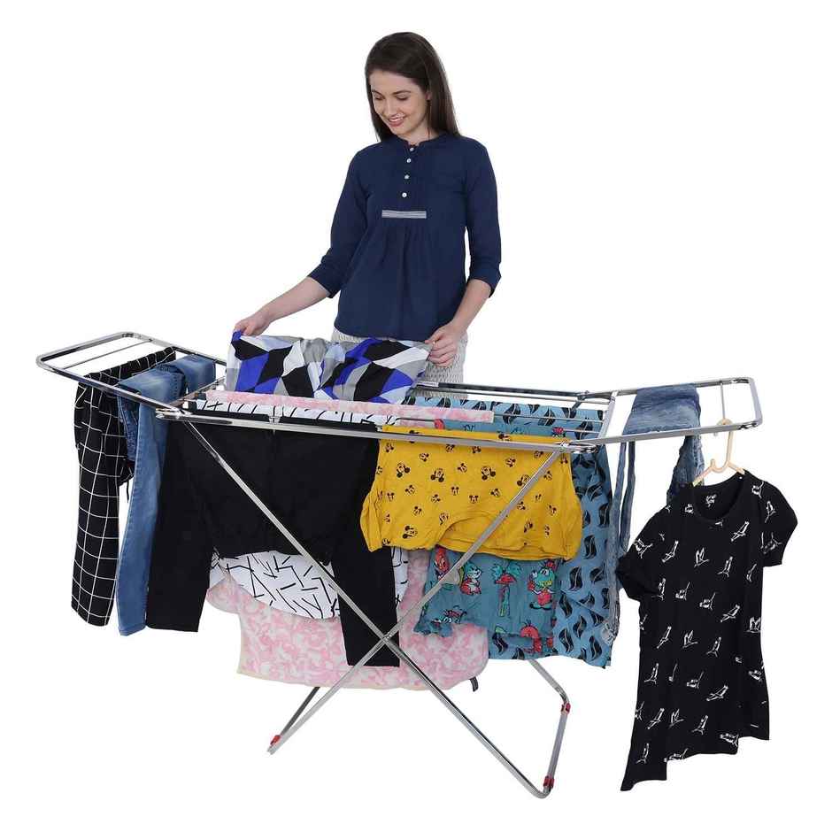 Limetro Steel Stainless Steel Cloth Stand for Drying Clothes