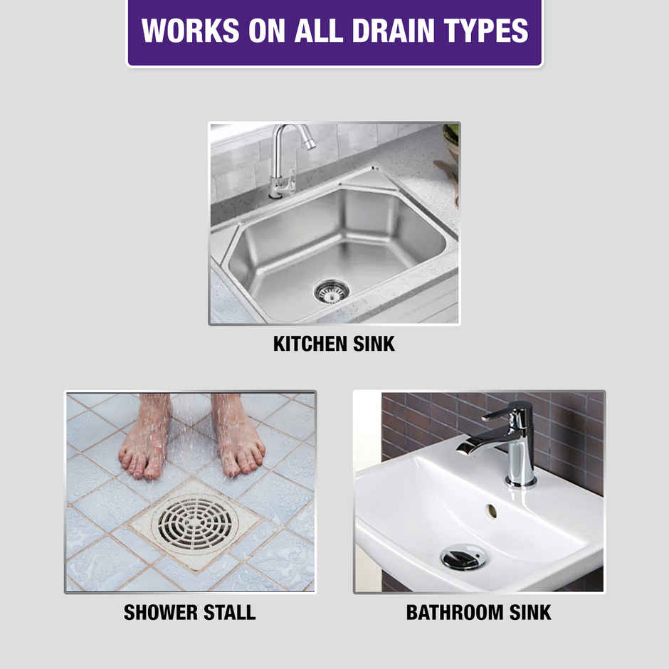 Harpic Drain Cleaner Powder | Sink & Pipe Cleaner For Drainage Block Combo
