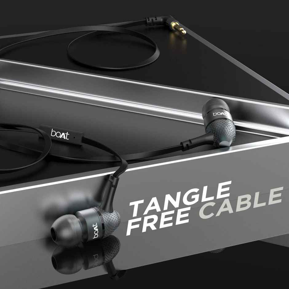 boAt Bassheads 225 in-Ear Wired Headphones with Mic (Black)