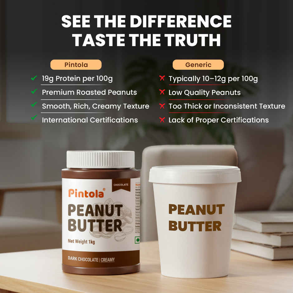 Pintola Peanut Butter Chocolate Flavour Creamy - 18.6G Protein & 5.2G Dietary Fiber