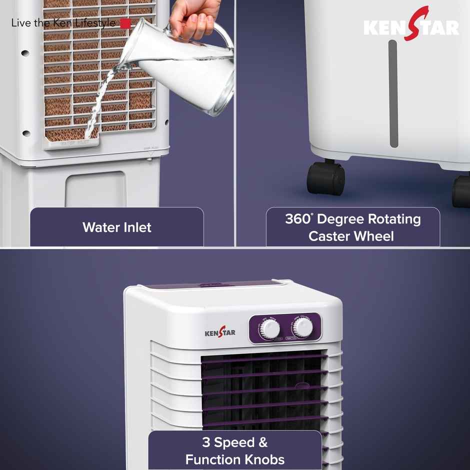 Kenstar Pulse HC 14 Table Top Air Cooler With Honeycomb Cooling And Plastic Blower | 14 Litre