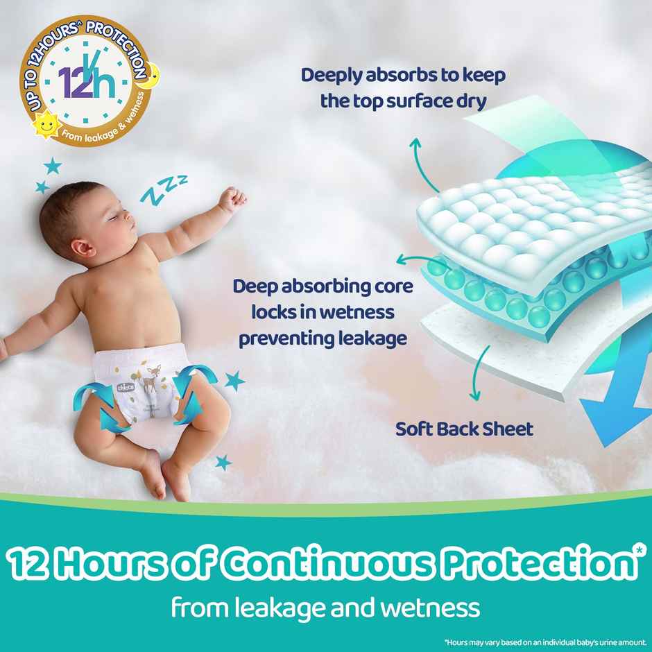 Chicco ComfyPro Premium Baby Diapers | Pant Style | L | 13 Pcs